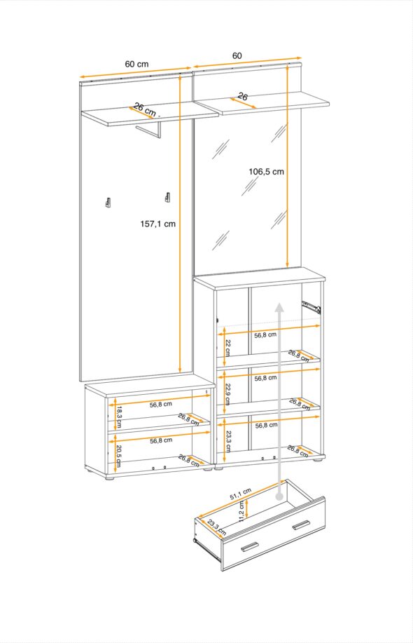 ASM Möbel Garderoben-Schrank Armario VI – Bild 6