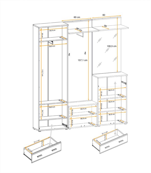 ASM Möbel Kleiderschrank Armario VII – Bild 7