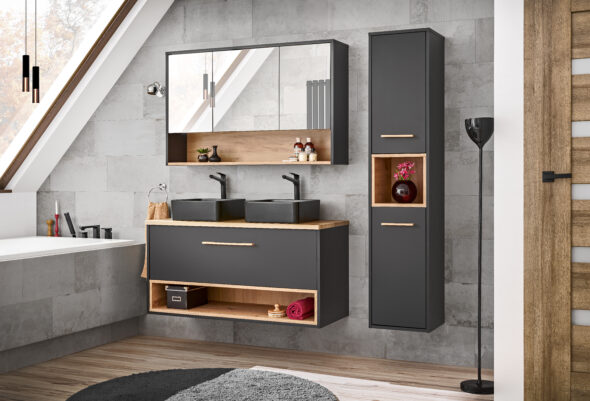 Spiegelschrank 100cm 3 Türen – Bild 4