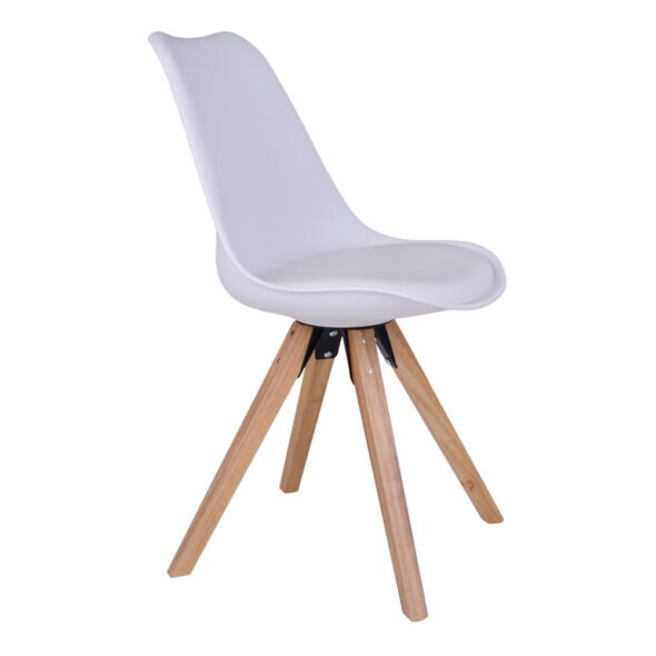 House Nordic - Bergen Dining Chair – Esszimmerstuhl, weiß, Naturbeine – Bild 3