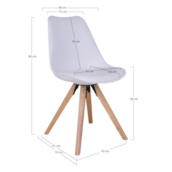 House Nordic - Bergen Dining Chair – Esszimmerstuhl, weiß, Naturbeine – Bild 6