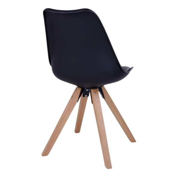 House Nordic - Bergen Dining Chair – Esszimmerstuhl, schwarz mit Naturbeinen – Bild 4