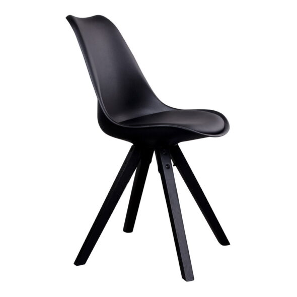 House Nordic - Bergen Dining Chair – Esszimmerstuhl, schwarz mit schwarzen Beinen – Bild 3