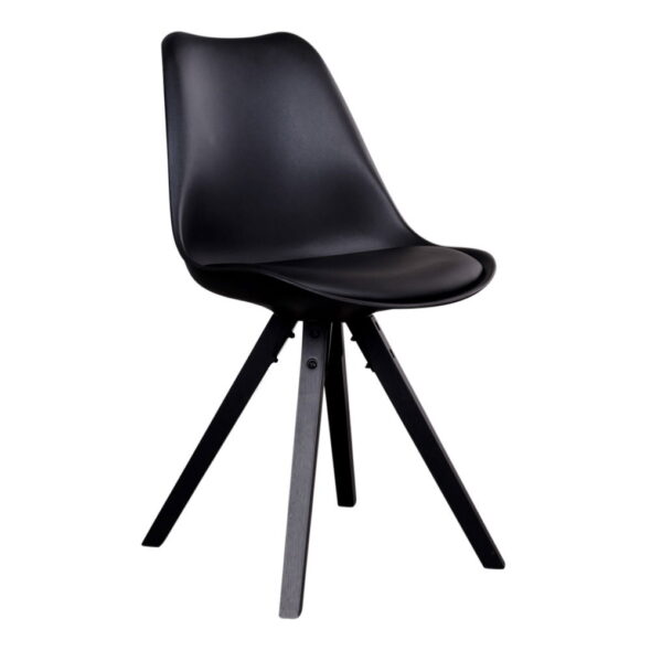 House Nordic - Bergen Dining Chair – Esszimmerstuhl, schwarz mit schwarzen Beinen