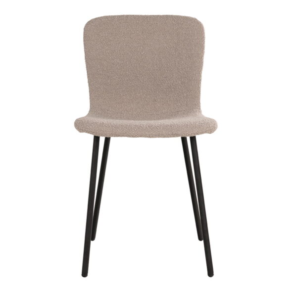 House Nordic - Halden Dining Chair - Esszimmerstuhl, Bouclé, Beige, schwarze Beine, HN1233 – Bild 3