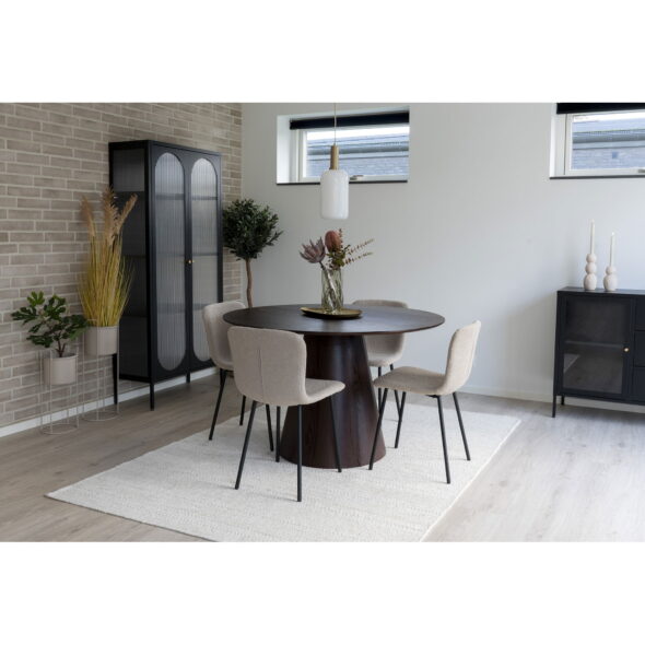 House Nordic - Halden Dining Chair - Esszimmerstuhl, Bouclé, Beige, schwarze Beine, HN1233 – Bild 6