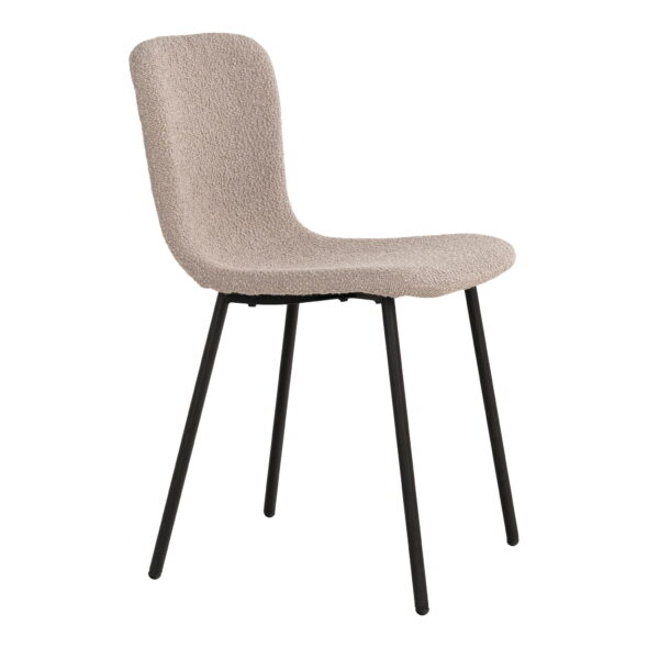 House Nordic - Halden Dining Chair - Esszimmerstuhl, Bouclé, Beige, schwarze Beine, HN1233 – Bild 4