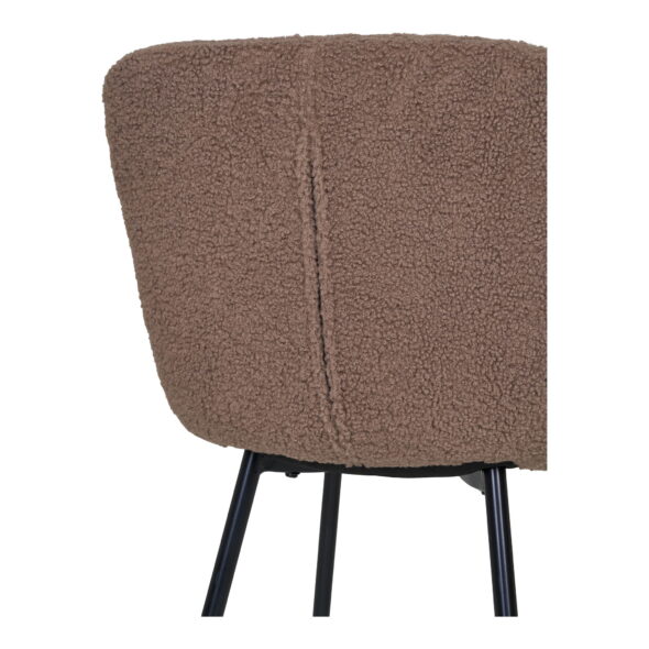 House Nordic - Halden Dining Chair - Esszimmerstuhl, Kunstfell, dunkelbraun, schwarze Beine, HN1092 – Bild 6