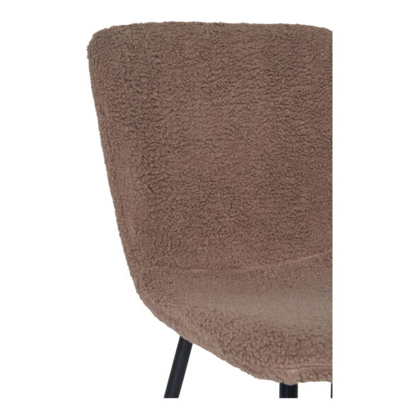House Nordic - Halden Dining Chair - Esszimmerstuhl, Kunstfell, dunkelbraun, schwarze Beine, HN1092 – Bild 7