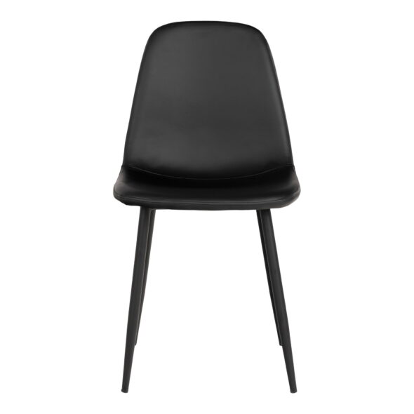 House Nordic - Stockholm Dining Chair – Esszimmerstuhl, PU-Leder, schwarz, schwarze Beine, HN1225 – Bild 3