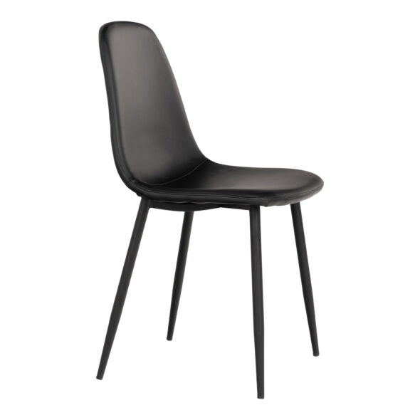 House Nordic - Stockholm Dining Chair – Esszimmerstuhl, PU-Leder, schwarz, schwarze Beine, HN1225 – Bild 4