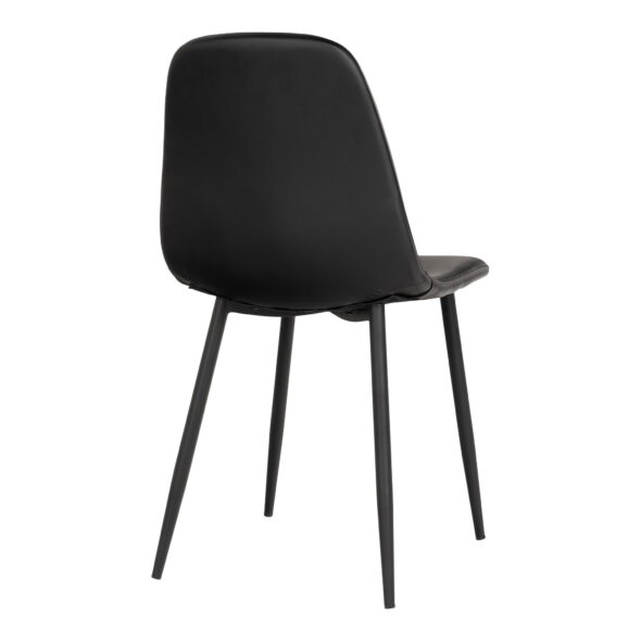 House Nordic - Stockholm Dining Chair – Esszimmerstuhl, PU-Leder, schwarz, schwarze Beine, HN1225 – Bild 5