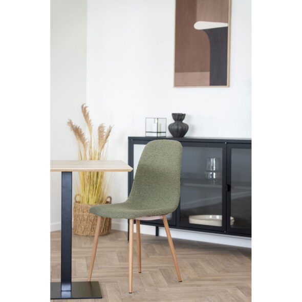 House Nordic - Stockholm Dining Chair - Esszimmerstuhl, Bouclé, dunkelgrün, holzähnliche Beine, HN1236 – Bild 2