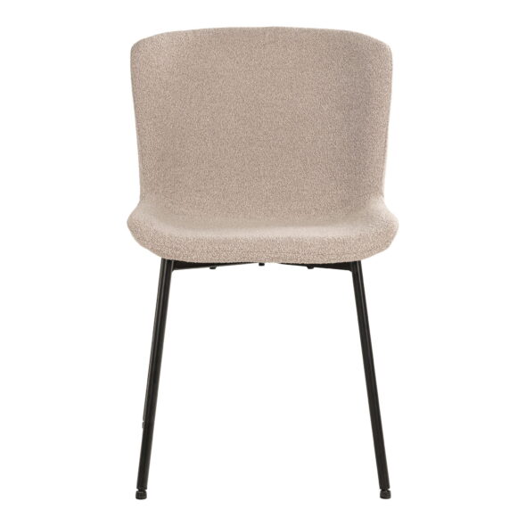 House Nordic - Maceda Dining Chair – Esszimmerstuhl, Bouclé, Beige, schwarze Beine, HN1239 – Bild 3