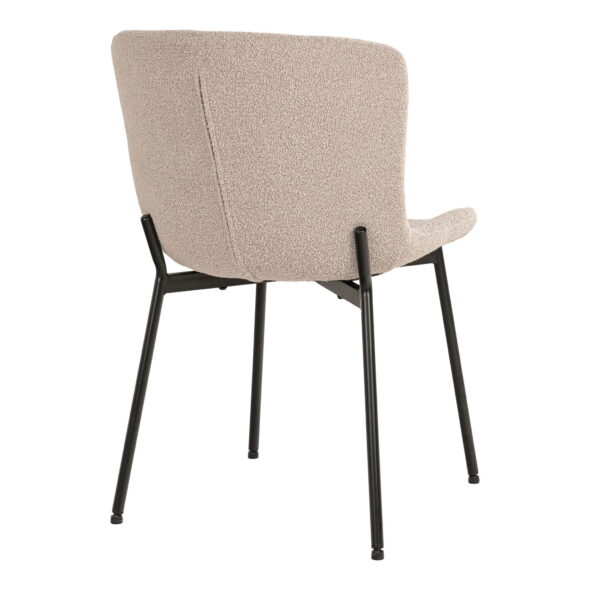 House Nordic - Maceda Dining Chair – Esszimmerstuhl, Bouclé, Beige, schwarze Beine, HN1239 – Bild 5