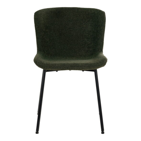 House Nordic - Maceda Dining Chair – Esszimmerstuhl, Bouclé, dunkelgrün, schwarze Beine, HN1241 – Bild 3