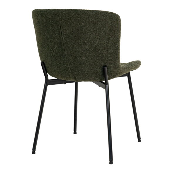 House Nordic - Maceda Dining Chair – Esszimmerstuhl, Bouclé, dunkelgrün, schwarze Beine, HN1241 – Bild 5