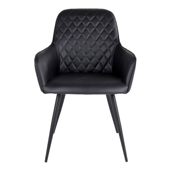 House Nordic - Harbo Dining Chair – Esszimmerstuhl, PU-Leder, schwarz, schwarze Beine, HN1223 – Bild 3