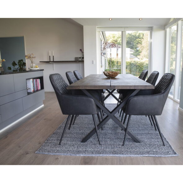 House Nordic - Harbo Dining Chair – Esszimmerstuhl, PU-Leder, schwarz, schwarze Beine, HN1223 – Bild 10