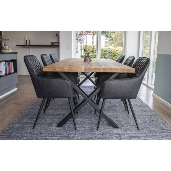 House Nordic - Harbo Dining Chair – Esszimmerstuhl, PU-Leder, schwarz, schwarze Beine, HN1223 – Bild 11