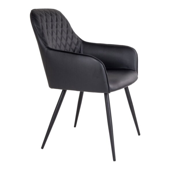 House Nordic - Harbo Dining Chair – Esszimmerstuhl, PU-Leder, schwarz, schwarze Beine, HN1223 – Bild 4