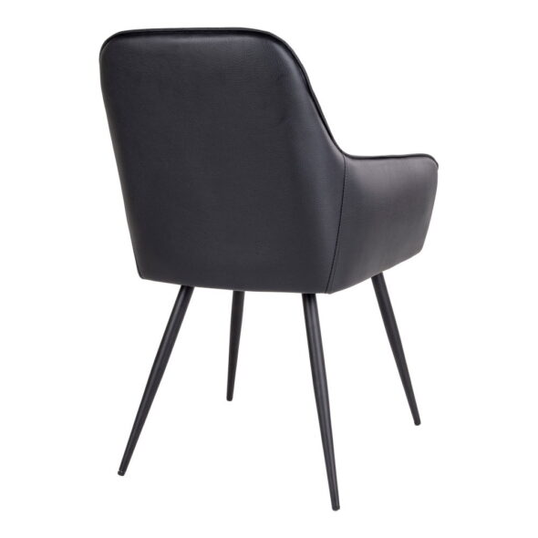 House Nordic - Harbo Dining Chair – Esszimmerstuhl, PU-Leder, schwarz, schwarze Beine, HN1223 – Bild 5