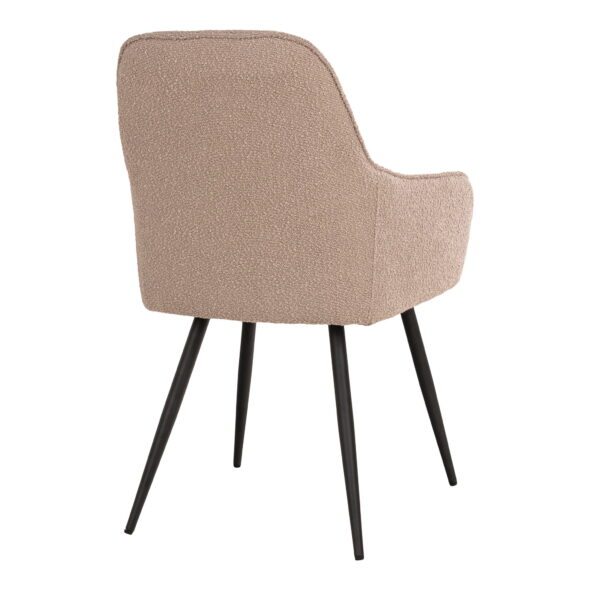 House Nordic - Harbo Esszimmerstuhl – Esszimmerstuhl, Bouclé, Beige, schwarze Beine, HN1233 – Bild 4
