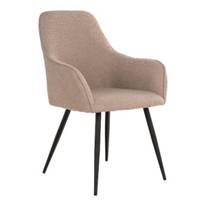 House Nordic - Harbo Esszimmerstuhl – Esszimmerstuhl, Bouclé, Beige, schwarze Beine, HN1233