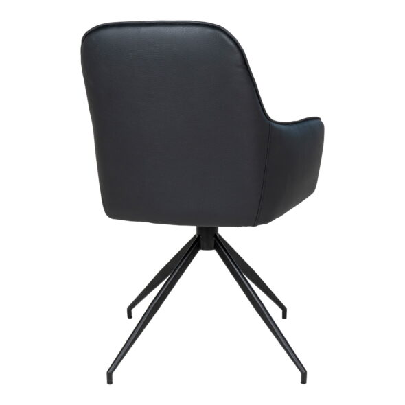 House Nordic - Harbo Esszimmerstuhl mit Drehgelenk – Esszimmerstuhl mit Drehgelenk, PU-Leder, schwarz, schwarze Beine, HN1223 – Bild 5