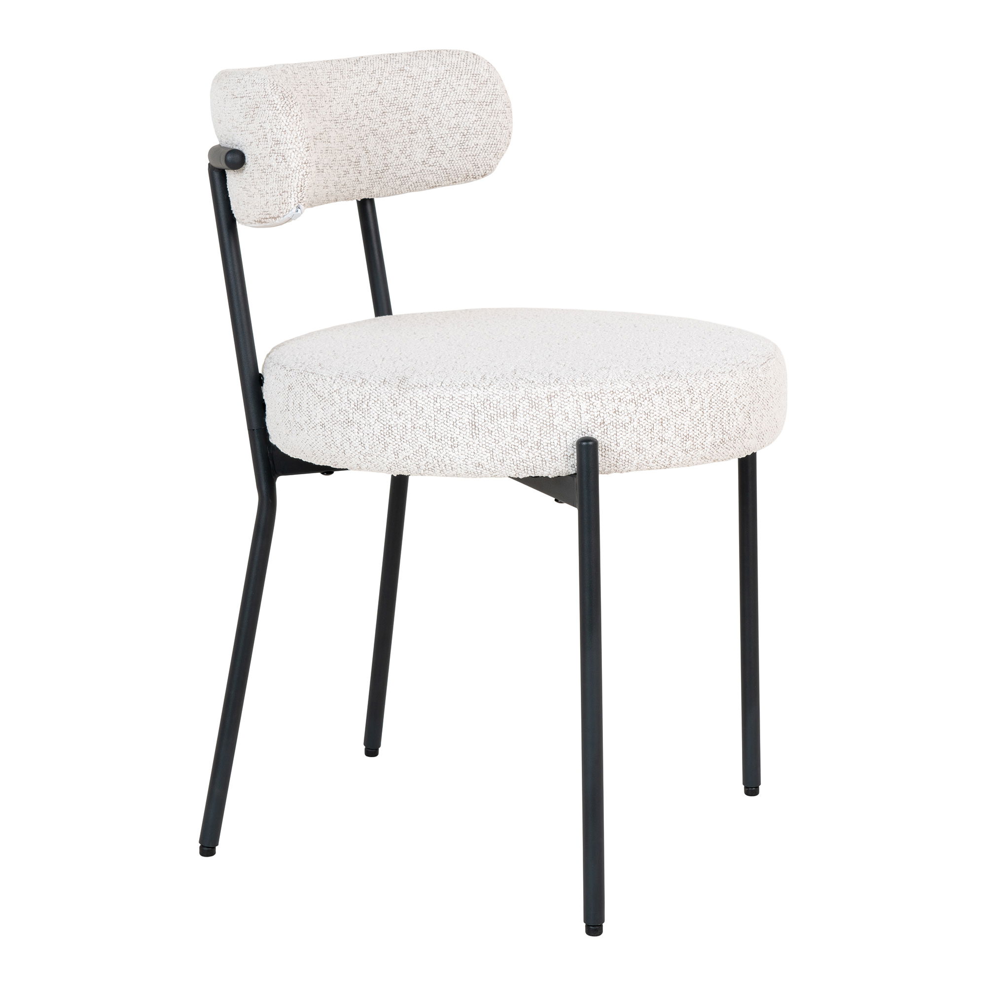House Nordic - Badalona Dining Chair – Esszimmerstuhl, weißes Bouclé mit schwarzen Beinen, HN1270 – Bild 3