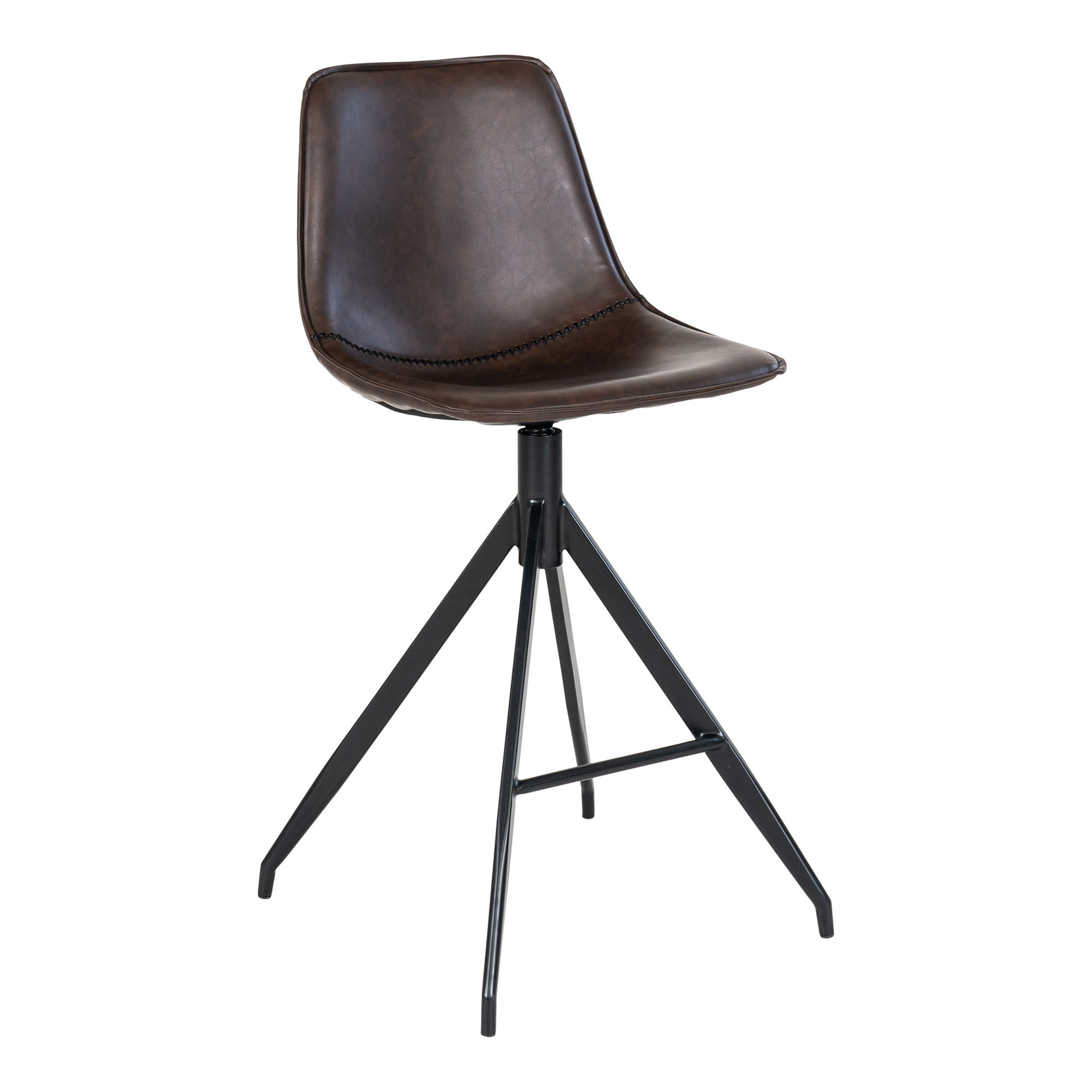 House Nordic - Monaco Counter Chair – Counter Chair, PU-Leder, braun, schwarze Beine, HN1227 – Bild 3