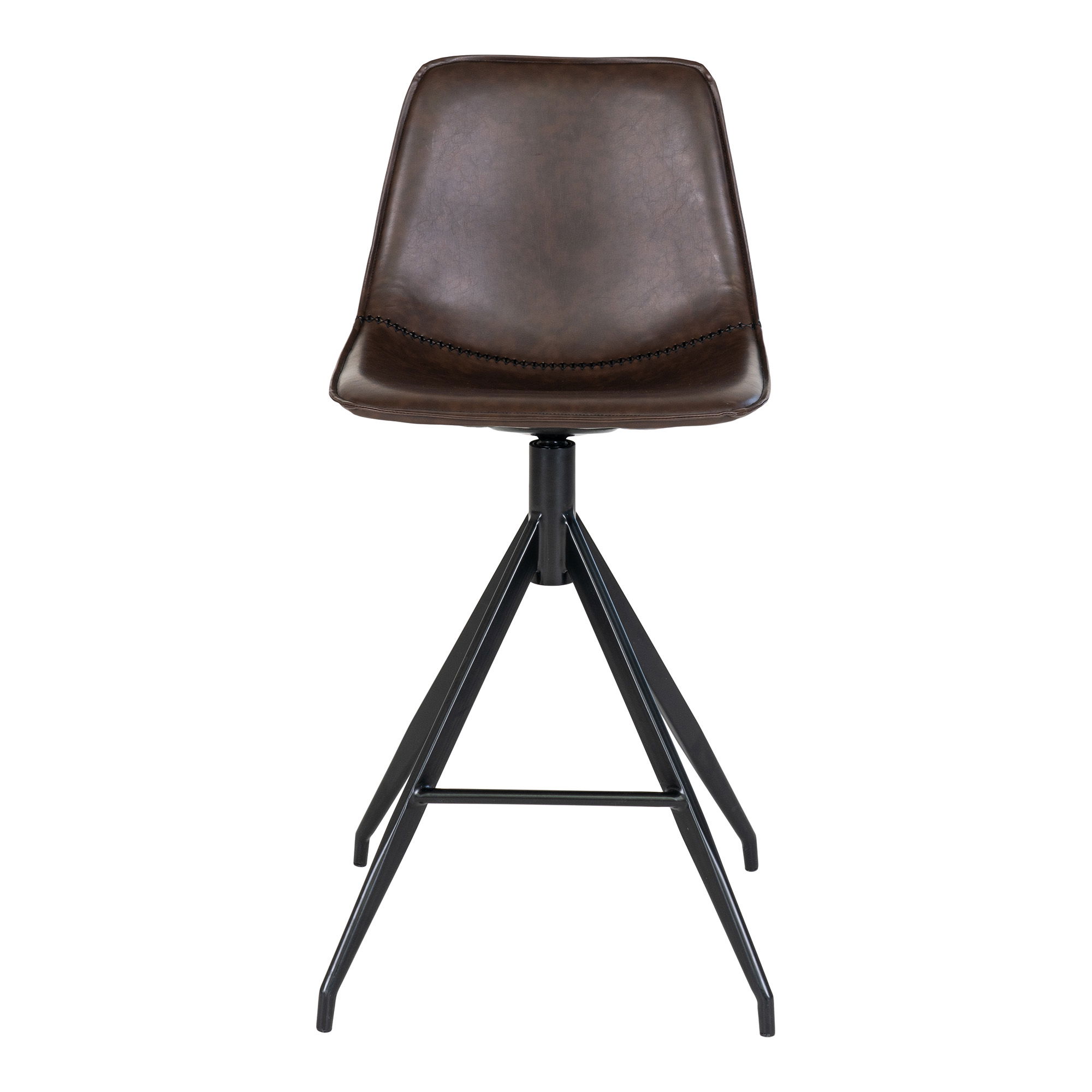 House Nordic - Monaco Counter Chair – Counter Chair, PU-Leder, braun, schwarze Beine, HN1227 – Bild 4