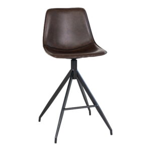House Nordic - Monaco Counter Chair – Counter Chair, PU-Leder, braun, schwarze Beine, HN1227