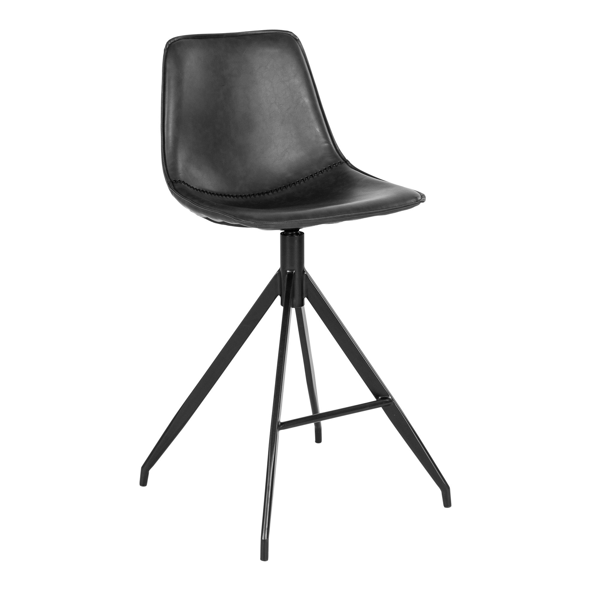 House Nordic - Monaco Counter Chair – Counter Chair, PU-Leder, schwarz, schwarze Beine, HN1228 – Bild 2