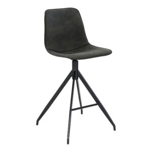 House Nordic - Monaco Counter Chair – Thekenstuhl aus Mikrofaser, grau mit schwarzen Beinen, HN1229