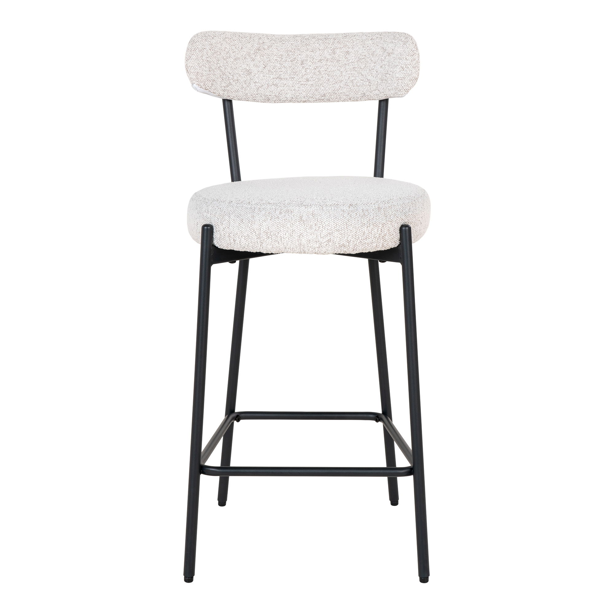 House Nordic - Badalona Counter Chair – Thekenstuhl, weißes Bouclé mit schwarzen Beinen, HN1270 – Bild 3