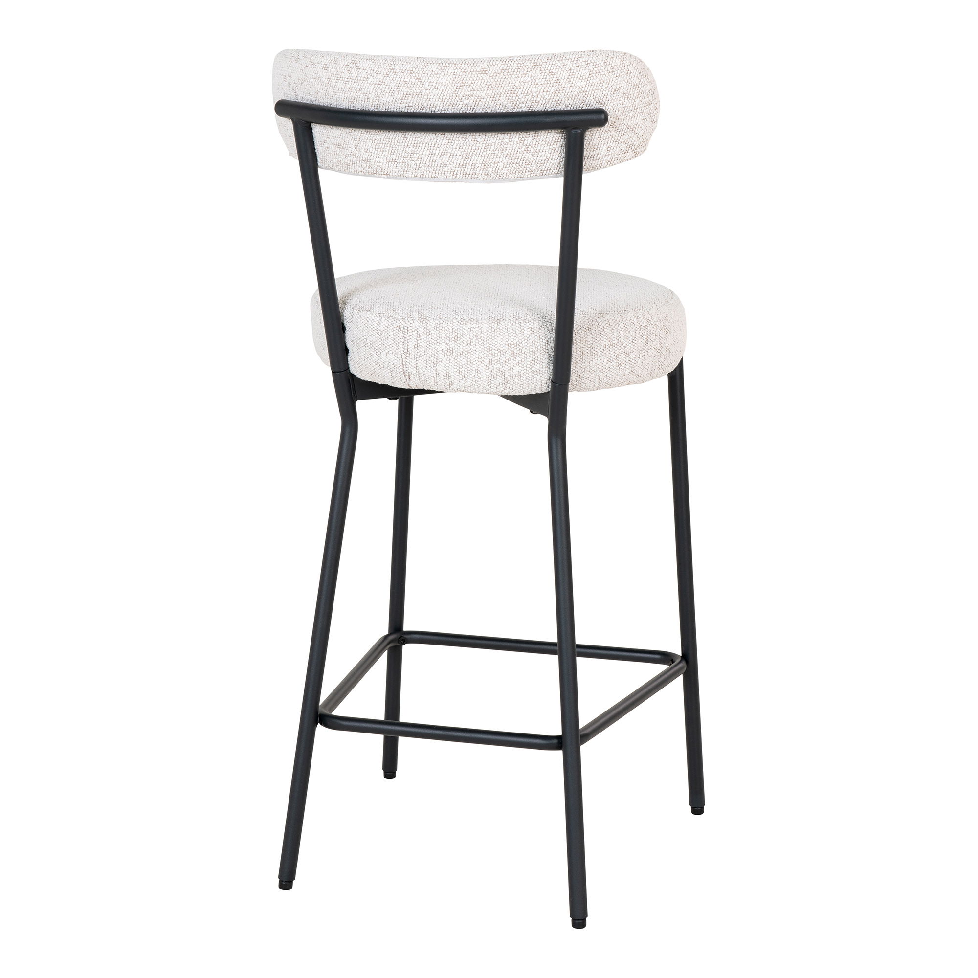 House Nordic - Badalona Counter Chair – Thekenstuhl, weißes Bouclé mit schwarzen Beinen, HN1270 – Bild 5