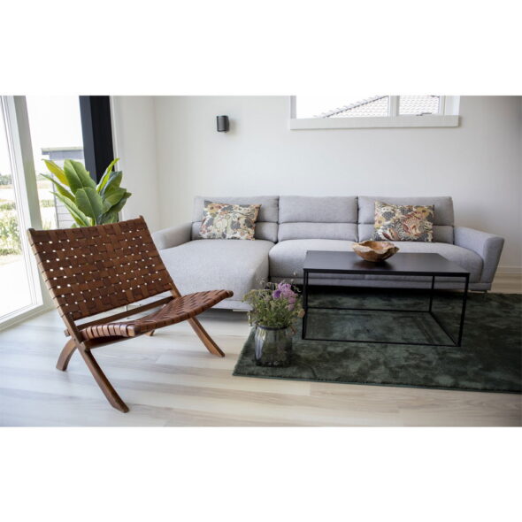 House Nordic - Perugia Klappstuhl – Klappstuhl, Leder, braun, Beine aus Teakholz – Bild 7
