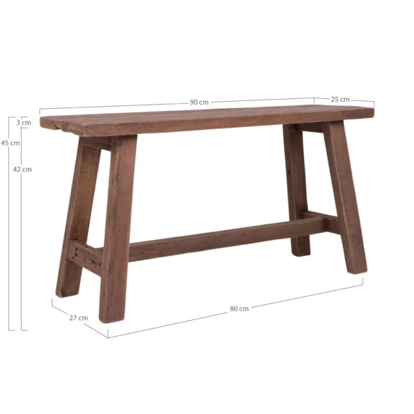 House Nordic - Barcelona Bank - Bank, Teak, Natur, 90x25x45 cm – Bild 6