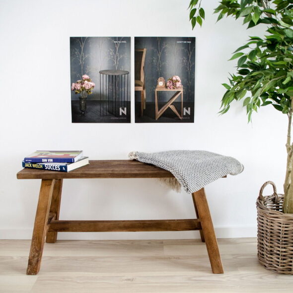 House Nordic - Barcelona Bank - Bank, Teak, Natur, 90x25x45 cm – Bild 9