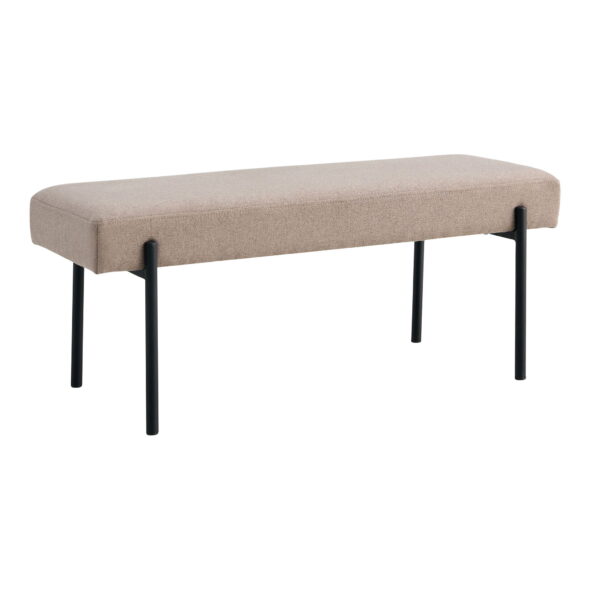 House Nordic - Swindon Bench – Bank, Stein, schwarze Beine, 100 x 36 x 42,5 cm, HN1231 – Bild 3