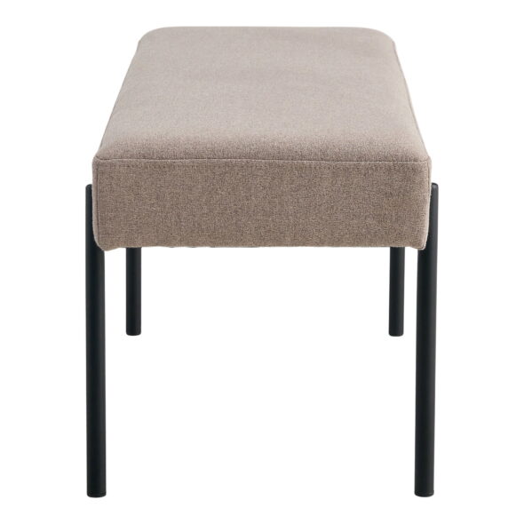 House Nordic - Swindon Bench – Bank, Stein, schwarze Beine, 100 x 36 x 42,5 cm, HN1231 – Bild 4