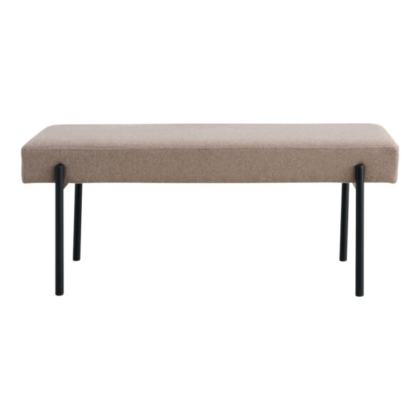 House Nordic - Swindon Bench – Bank, Stein, schwarze Beine, 100 x 36 x 42,5 cm, HN1231