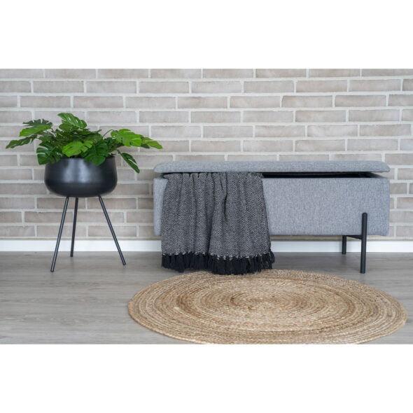 House Nordic - Watford Bench - Bank mit Stauraum, hellgrau 95x36,5x43 cm, HN1275 – Bild 2