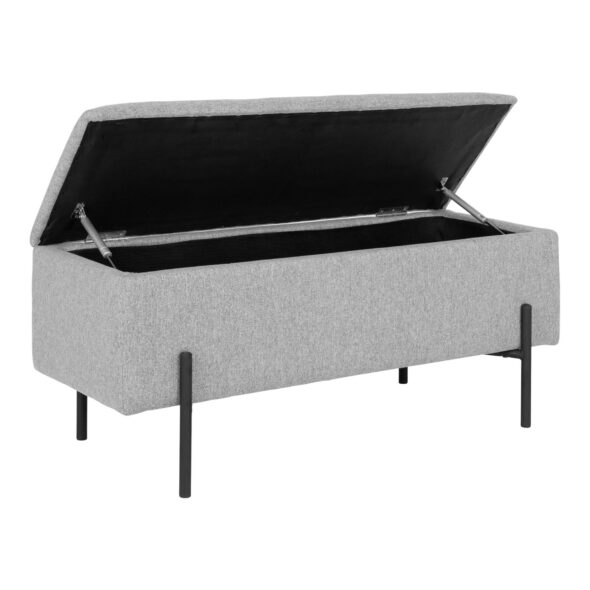 House Nordic - Watford Bench - Bank mit Stauraum, hellgrau 95x36,5x43 cm, HN1275 – Bild 4