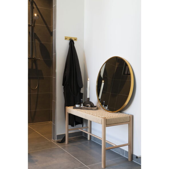 House Nordic - Abano Bank - Bank mit natürlichem Korbsitz, Pappelholz, natur 35x80x45 cm – Bild 2