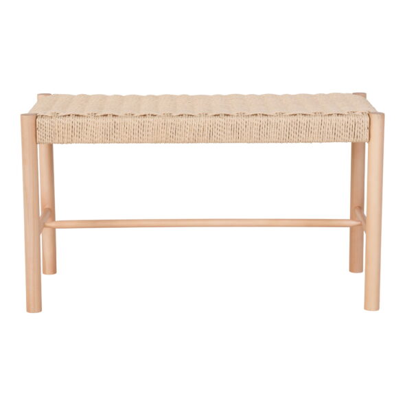 House Nordic - Abano Bank - Bank mit natürlichem Korbsitz, Pappelholz, natur 35x80x45 cm – Bild 3