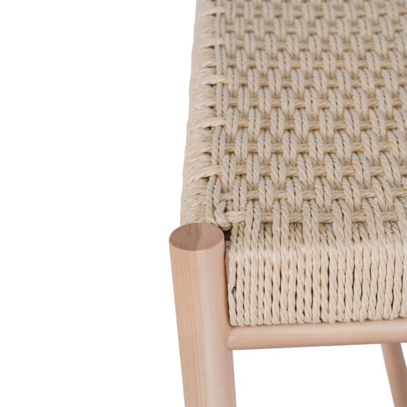 House Nordic - Abano Bank - Bank mit natürlichem Korbsitz, Pappelholz, natur 35x80x45 cm – Bild 5