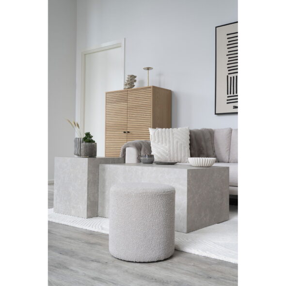 House Nordic - Ejby Pouf - Pouf, Bouclé, beige ø34x36 cm, HN1233 – Bild 2