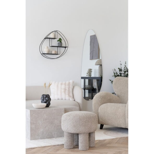 House Nordic - Canberra Pouf - Pouf, hellgrau ø43x43 cm, HN1258 – Bild 2